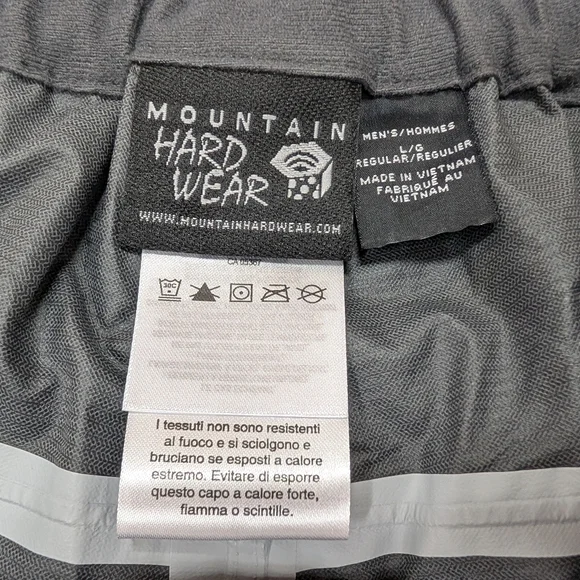 Mountain Hardwear Pants Mens L Black Ozonic Stretch Durable Shell Hike Outdoor - Picture 5 of 9